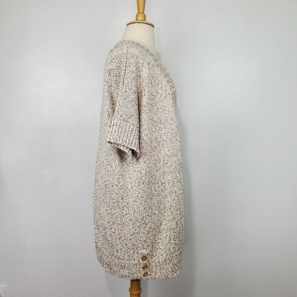 Naturals d & co. Open Front Chunky Knit Short Sleeve Tunic Cardigan NWOT Size 1X - Picture 7 of 16